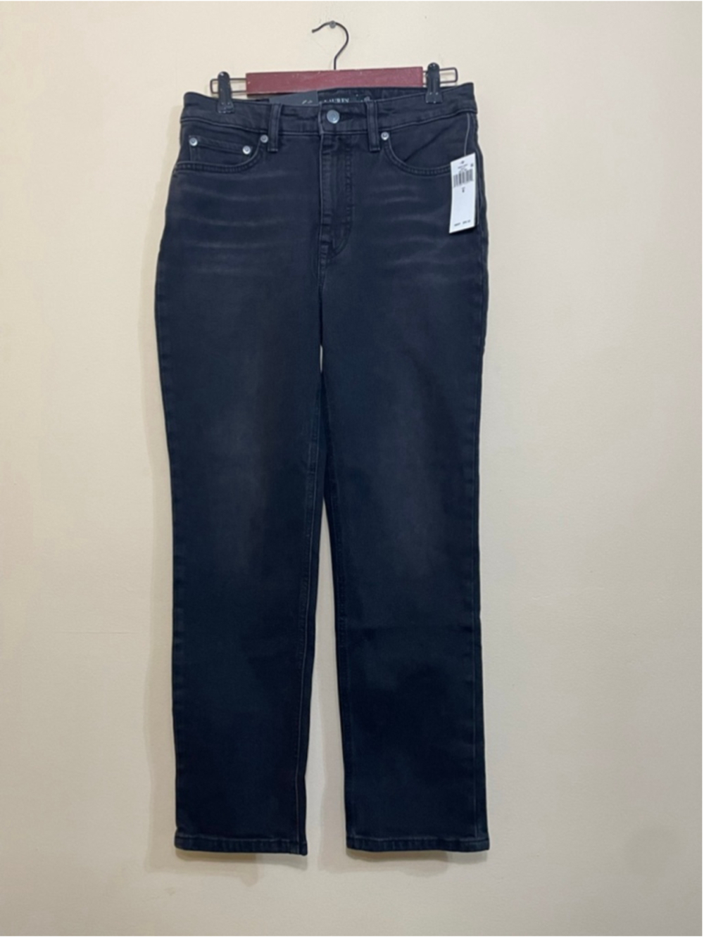 Women's LAUREN Ralph Lauren High Rise Straight Leg ankle Jeans Size 6 Black Comf
